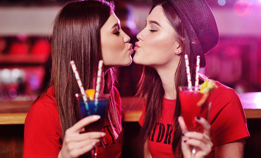 two girl kiss