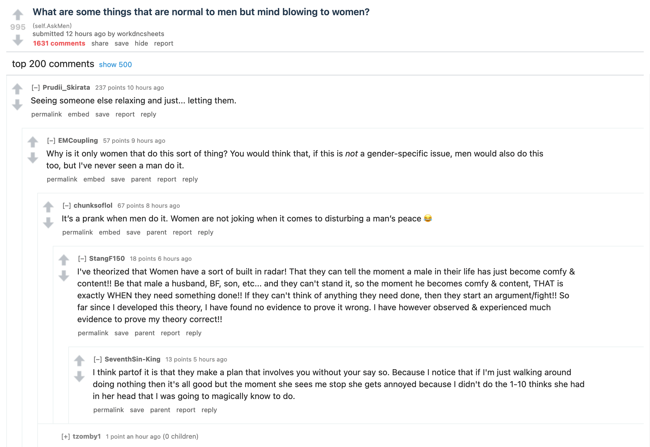 Reddit thread about nagging women