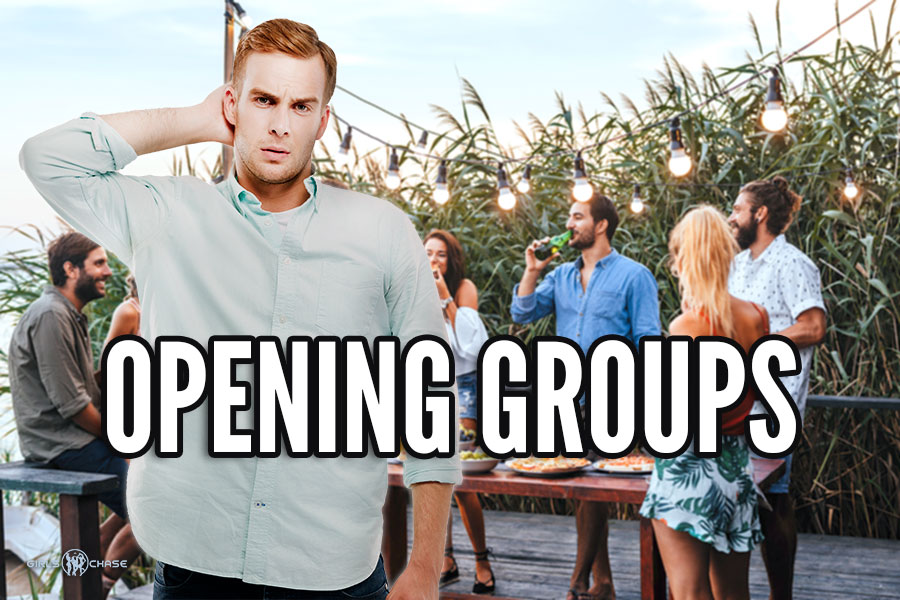 approach and open groups of people